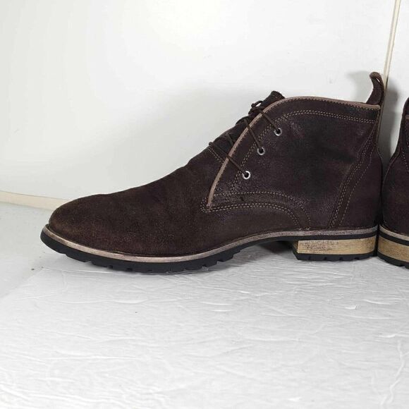 Marc Nason Men’s US 10,5 Brown Suede Leather Lace Up Ankle Chukka Boots Shoes - Picture 6 of 15